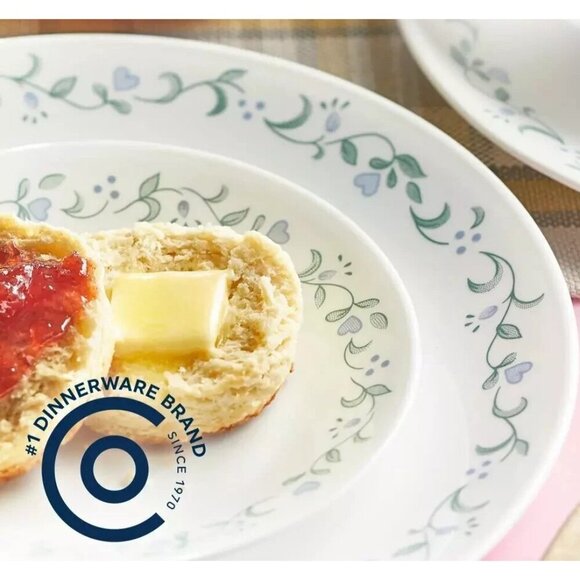 Corelle Country Cottage appetizer Plates 6.75 inch floral trim Set of 6 - Picture 4 of 6